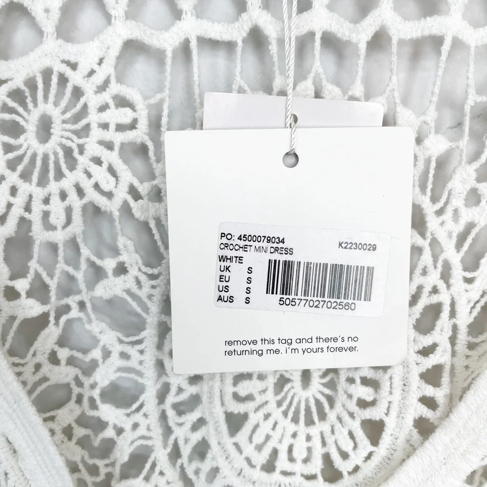 Missguided | Crochet Lace Up Mini Dress Coverup - Picture 15 of 16